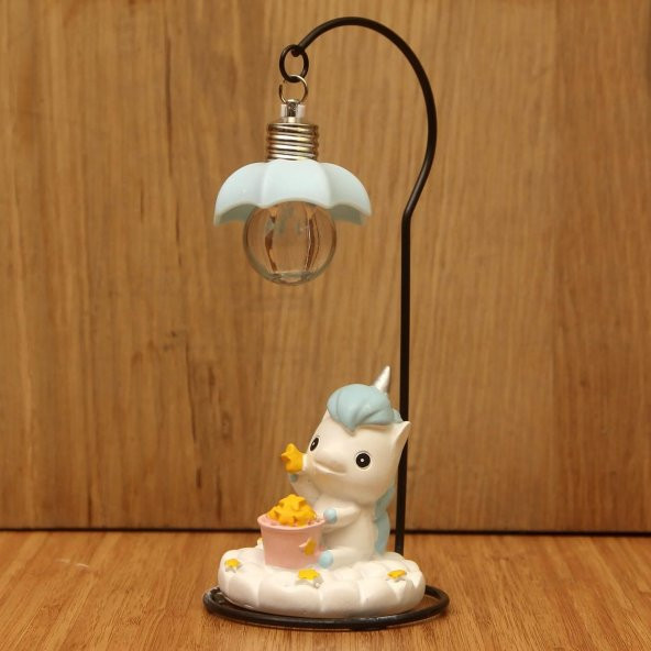 Mavi Unicorn Gece Lambası Işıklı Biblo - 3