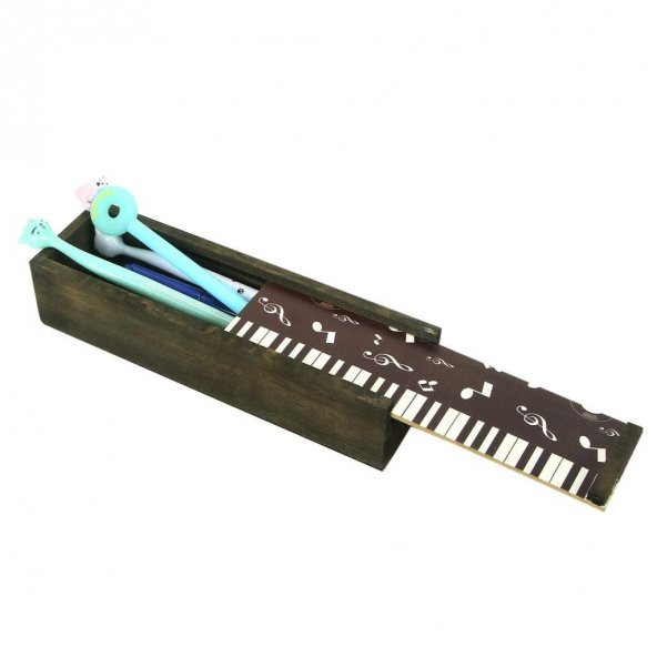 Piyano Ahşap Sürgülü Kalem Kutusu - 2