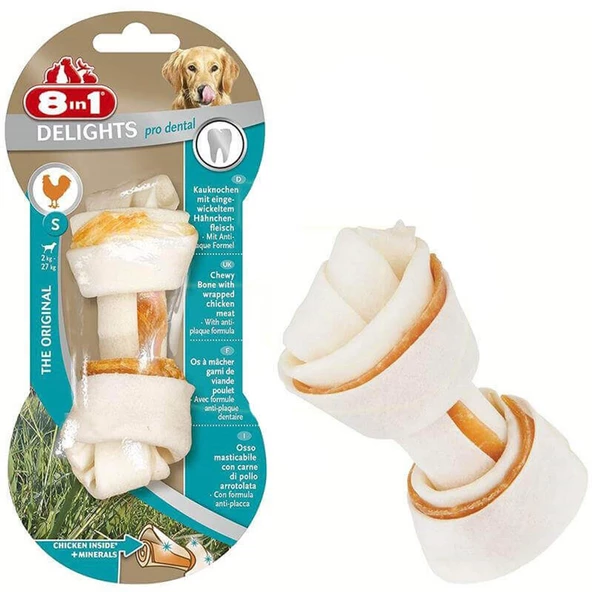 8in1 Delights Pro S Dental Düğümlü Tavuk Etli Köpek Kemiği 35 G