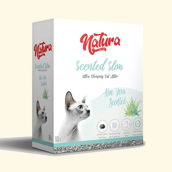 Natura Scented Slım Aloe Vera Kokulu Topaklaşan Kedi Kumu 10 Lt