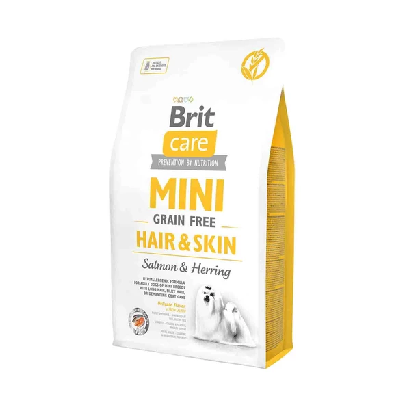 Brit Care Haircare Somonlu Tahılsız Mini Irk Yetişkin Köpek Maması 7 kg ürün görseli 1