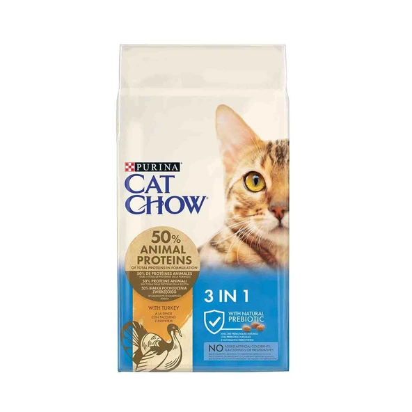 Purina Cat Chow 3ü1 Arada Hindili Yetişkin Kedi Maması 15 KG