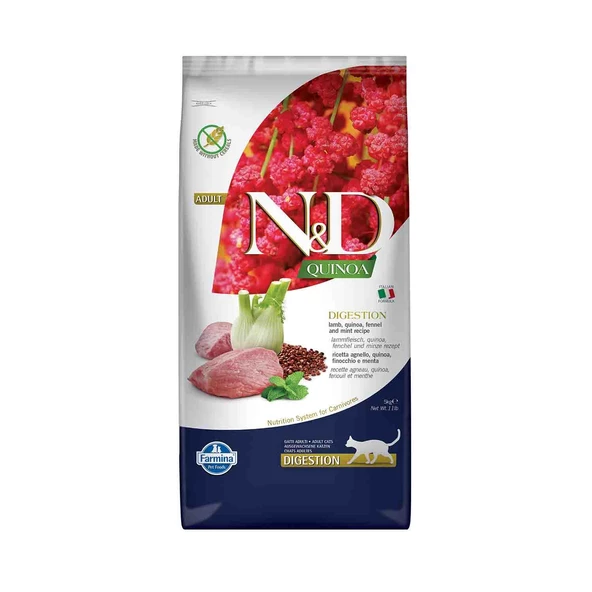 N&D Quinoa Digestion Sindirim Sağlığı Kuzu Etli Yetişkin Kedi Maması 5 KG