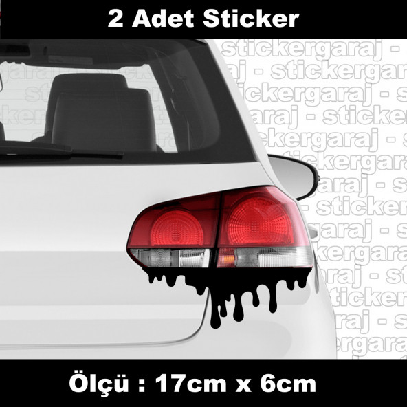 boya efecti akıntı leke sticker etiket -2 adet  araba kask motosiklet laptop tablet pc atv uyumlu sticker 2 adet