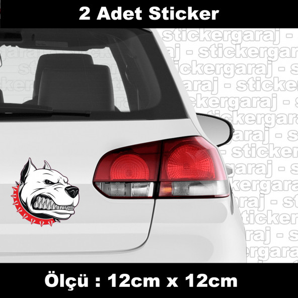 Köpek hayvan pitbull saldırgan sticker etiket - 2 adet araba kask motosiklet laptop tablet pc atv uyumlu sticker 2 adet ürün görseli