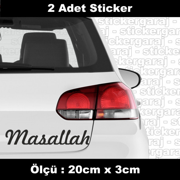 araba stickerı maşallah 2ADET  - araba kask motosiklet laptop tablet pc atv uyumlu sticker 2 adet ürün görseli