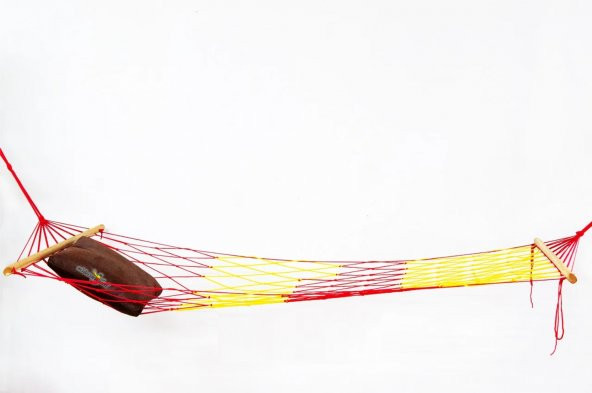 Suya Dayanıklı Polyester Tek Kat Kişilik El Örgü Kalın Halatlı İpli Sallanan Sağlam Hamak Salıncak - 6