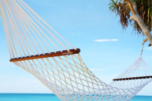 Suya Dayanıklı Polyester Tek Kat Kişilik El Örgü Kalın Halatlı İpli Sallanan Sağlam Hamak Salıncak - 8