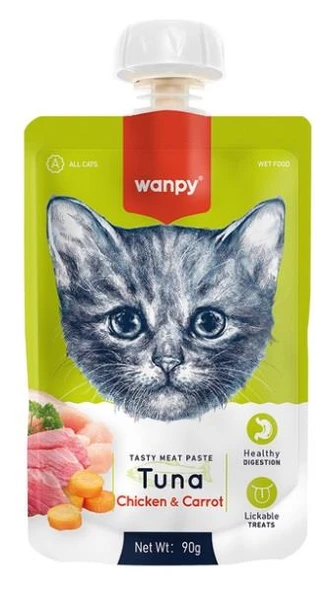 Wanpy Taze Ton Balıklı Ve Tavuklu Kedi Et Ezmesi 90 gr