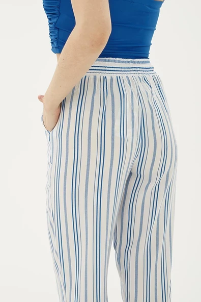 FASHION FRIENDS KADIN ÇİZGİLİ PANTOLON 23Y-PNT0500K1 - 5