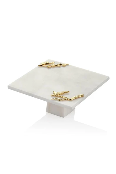EVZA MERMER ALTINDALLI KARE BEYAZSUNUM TABAĞI19,5x19,5x9,5 CM