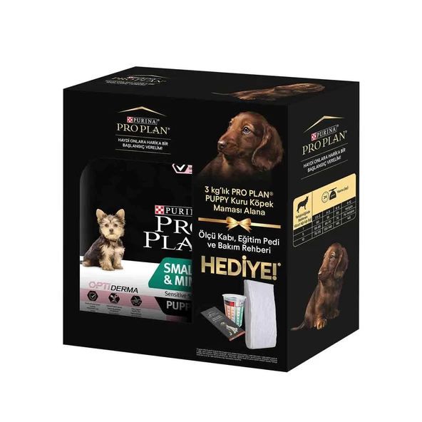 Pro Plan Puppy Small Sensitive Somonlu Küçük Irk Hassas Yavru Köpek Mamasi 3 Kg + Ölçü Kabı Ve Eğitim Pedi Hediyeli ürün görseli
