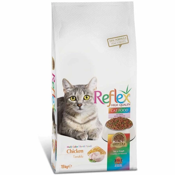 Reflex Multi Color Renkli Taneli Tavuklu Yetişkin Kedi Maması 15 KG