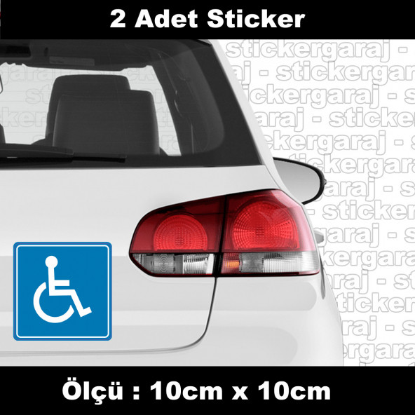 engelli aracı sticker 2ADET  - araba kask motosiklet laptop tablet pc atv uyumlu sticker 2 adet