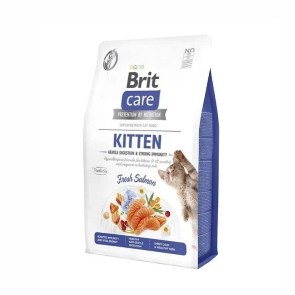 Brit Care Gentle Digestion & Strong Immunity Somonlu Tahılsız Yavru Kedi Maması 2 kg ürün görseli 1