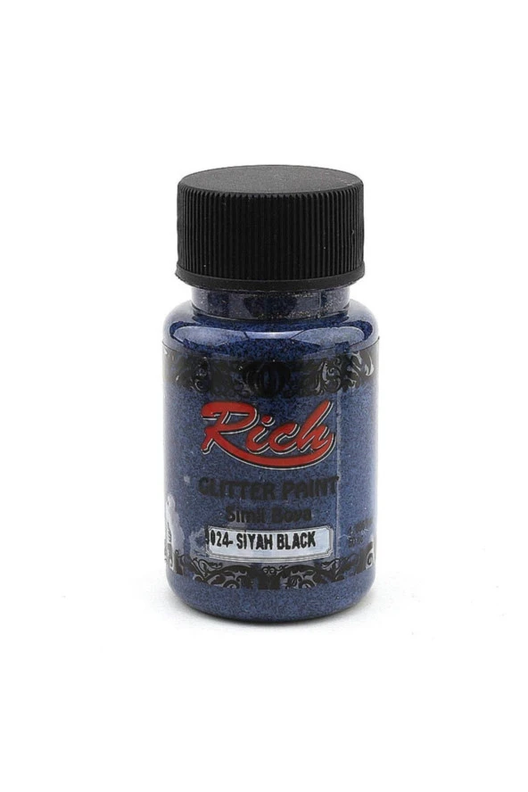 Rich Glıtter Paint Simli Boya Siyah 50 cc Siyah Simli Boya