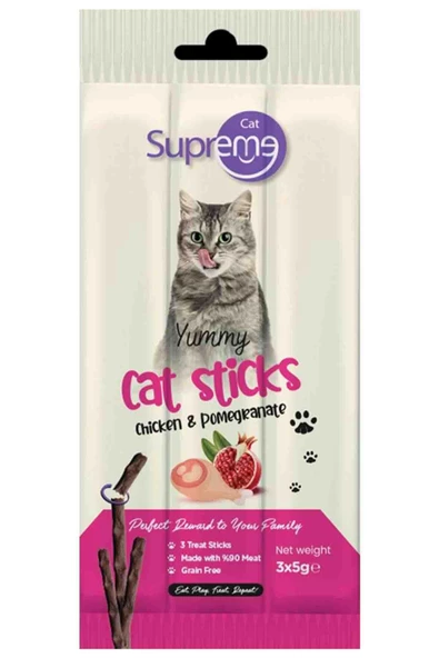 Supreme Cat Tavuklu Ve Narlı Kedi Ödül Çubuğu 3x5gr