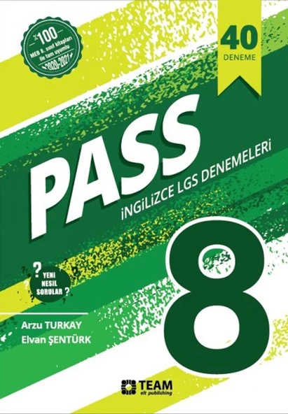 Team Elt Publishing 8. Sınıf LGS İngilizce Pass 40 Adet Deneme