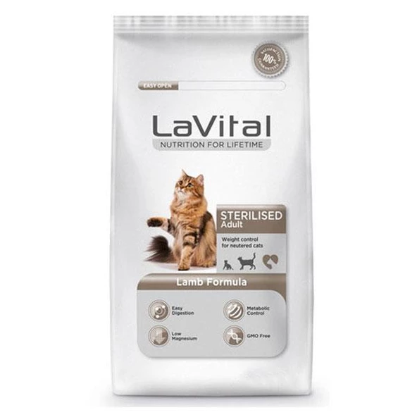 La Vital Sterilesed Kuzu Etli Kısırlaştırılmış Yetişkin Kedi Maması 12 KG