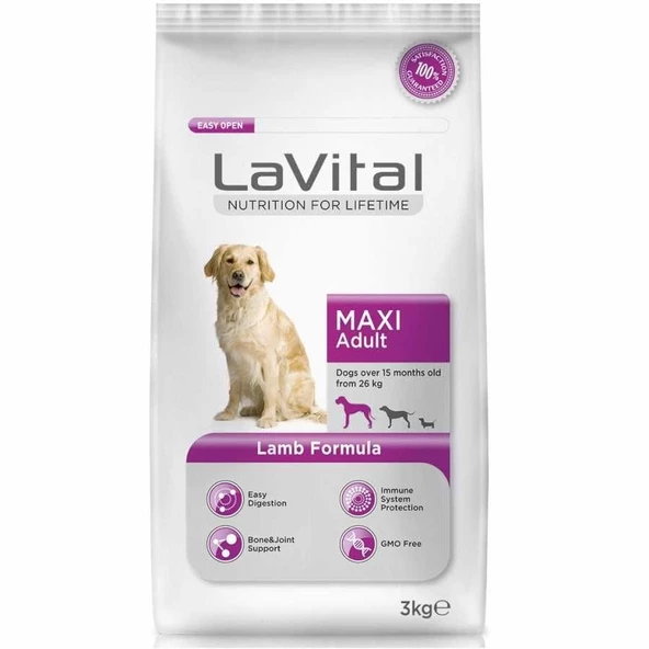 La Vital Maxi Adult Kuzu Etli Büyük Irk Yetişkin Köpek Maması 3 KG