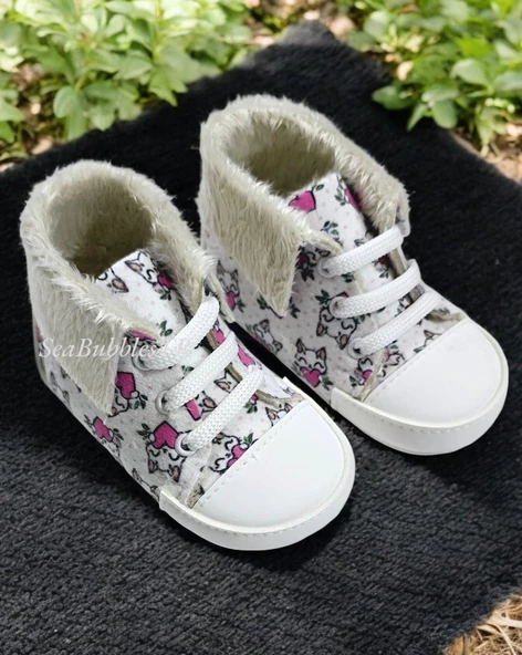 Kedi Desenli Kız Bebek Patik - 8