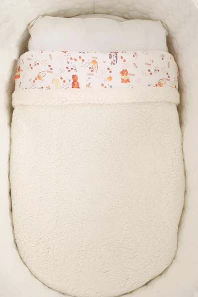 Luckka Puffy Bebek Battaniyesi 70x100 cm Koyun Tüylü Müslin Battaniye  - ZTPUF00  Tilki - 5