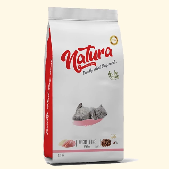 Natura Preminyum Düşük Tahıllı Tavuklu Yavru Kedi Maması 2 Kg