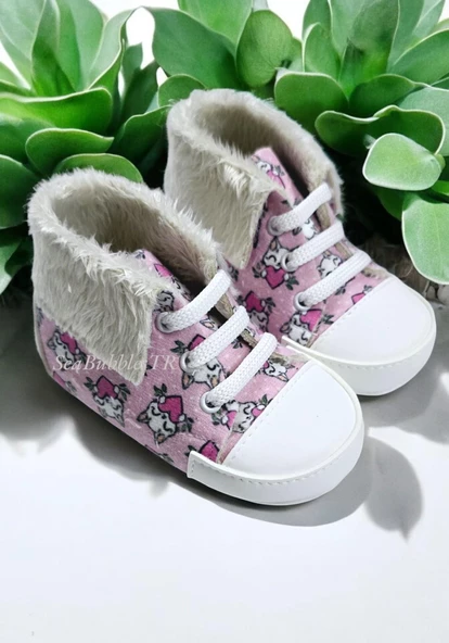 Kedi Desenli Kız Bebek Patik - 5