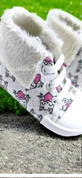 Kedi Desenli Kız Bebek Patik - 10