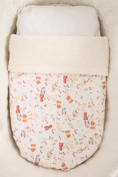 Luckka Puffy Bebek Battaniyesi 70x100 cm Koyun Tüylü Müslin Battaniye - ZTPUF00 Tilki - 4