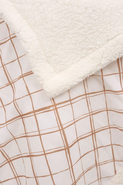 Luckka Puffy Bebek Battaniyesi 70x100 cm Koyun Tüylü Müslin Battaniye - ZTPUF00 Çizgili - 2