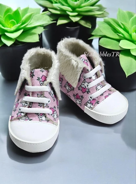 Kedi Desenli Kız Bebek Patik - 7