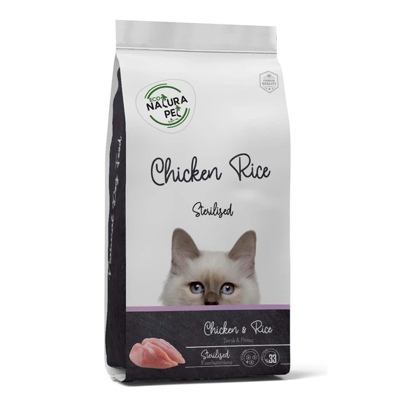 Eco Natura Kısırlaştırılmış Tavuklu Yetişkin Kedi Maması 15 Kg