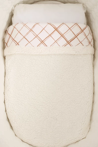 Luckka Puffy Bebek Battaniyesi 70x100 cm Koyun Tüylü Müslin Battaniye - ZTPUF00 Çizgili - 5