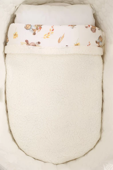 Luckka Puffy Bebek Battaniyesi 70x100 cm Koyun Tüylü Müslin Battaniye  - ZTPUF00  Ayıcık - 5