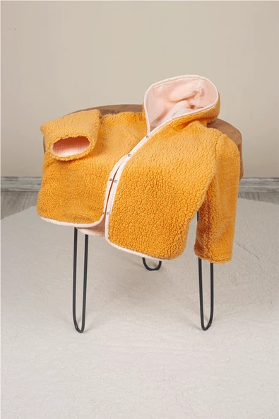 Heritage Puffy Astarlı Peluş Bebek Çocuk Ceket - Kopüşonlu Peluş Mont - ZTPUFCEKET 1-2 yaş TURUNCU - 6