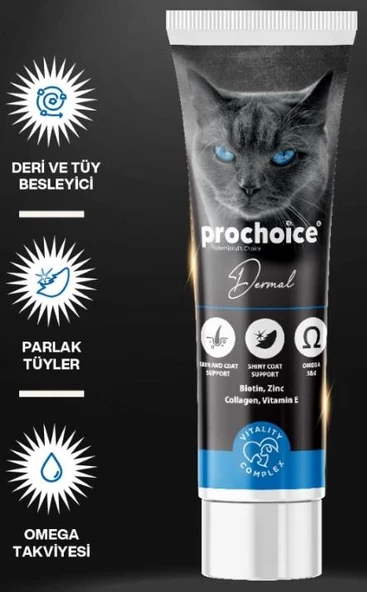 ProChoice Dermal Kedilerde Deri Ve Tüy Sağlığı İçin Biyotin içerikli Paste 100 Ml