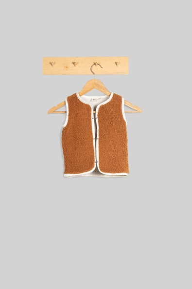 Heritage Puffy Astarlı Peluş Bebek Çocuk Yelek - Wellsoft Yelek - ZTPUFYELEK  3-4 yaş KAHVERENGİ - 3