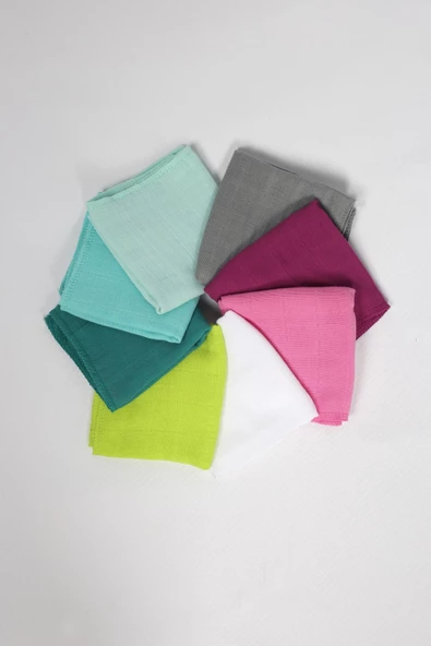 6'lı Müslin Ağız Mendili , Omuz Bezi , Ter Bezi Çift Kat Dikimli 35x20 cm - ZTAGIZMENDİLİ2 Gri - 3