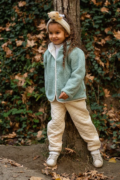 Heritage Puffy Astarlı Peluş Bebek Çocuk Ceket - Kopüşonlu Peluş Mont - ZTPUFCEKET  3-4 yaş KAHVERENGİ - 8
