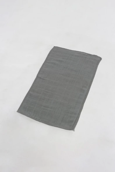 12'li Müslin Ağız Mendili , Omuz Bezi , Ter Bezi Çift Kat Dikimli 35x20 cm - ZTAGIZMENDİLİ Gri - 2