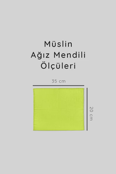 6'lı Müslin Ağız Mendili , Omuz Bezi , Ter Bezi Çift Kat Dikimli 35x20 cm - ZTAGIZMENDİLİ2 fıstık yeşili - 4