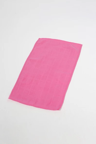 12'li Müslin Ağız Mendili , Omuz Bezi , Ter Bezi Çift Kat Dikimli 35x20 cm - ZTAGIZMENDİLİ Pembe - 3
