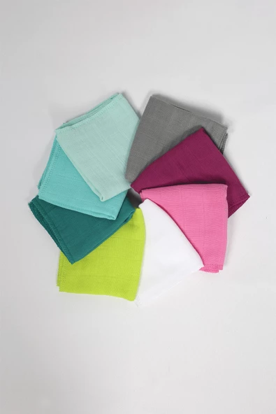 12'li Müslin Ağız Mendili , Omuz Bezi , Ter Bezi Çift Kat Dikimli 35x20 cm - ZTAGIZMENDİLİ fıstık yeşili - 4