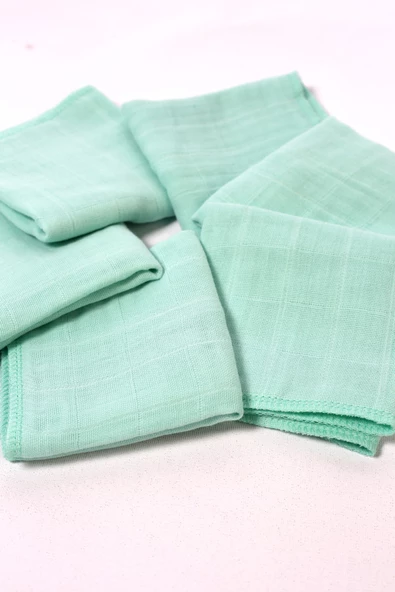 6'lı Müslin Ağız Mendili , Omuz Bezi , Ter Bezi Çift Kat Dikimli 35x20 cm - ZTAGIZMENDİLİ2 Mint - 2