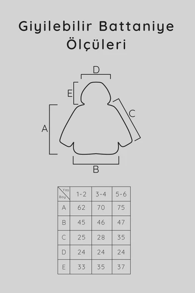 Heritage Çift Katlı Wellsoft Çocuk Giyilebilir Battaniye - Peluş Panço Oversize - ZTPUFBAT 4-6 Yaş Bej - 4