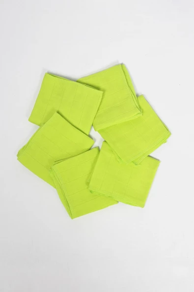 6'lı Müslin Ağız Mendili , Omuz Bezi , Ter Bezi Çift Kat Dikimli 35x20 cm - ZTAGIZMENDİLİ2 fıstık yeşili