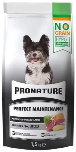 Pronature Hypo-allergenic Küçük Irk Kuzulu Ve Enginarlı Tahılsız Yetişkin Köpek Maması 1,5 kg