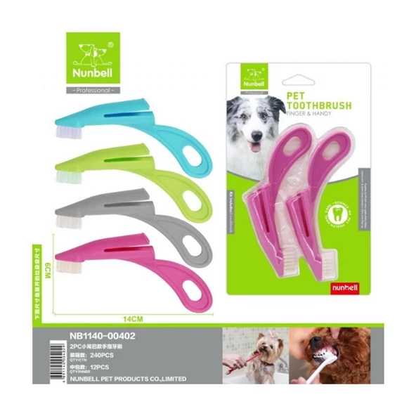 Nunbell Parmak Köpek Diş Fırçası 2'li