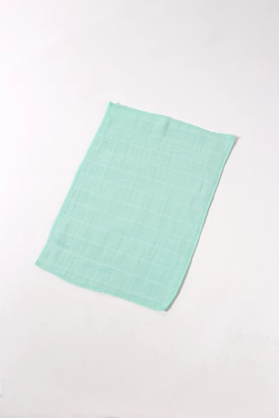 12'li Müslin Ağız Mendili , Omuz Bezi , Ter Bezi Çift Kat Dikimli 35x20 cm - ZTAGIZMENDİLİ Mint - 3